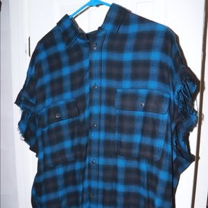 H&M Ripped Sleeved Flannel